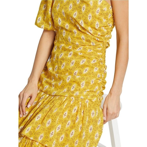 Veronica Beard $798 Virginia Sun Multi Floral Tiered One Shoulder Maxi dress Sz8 - Picture 10 of 16